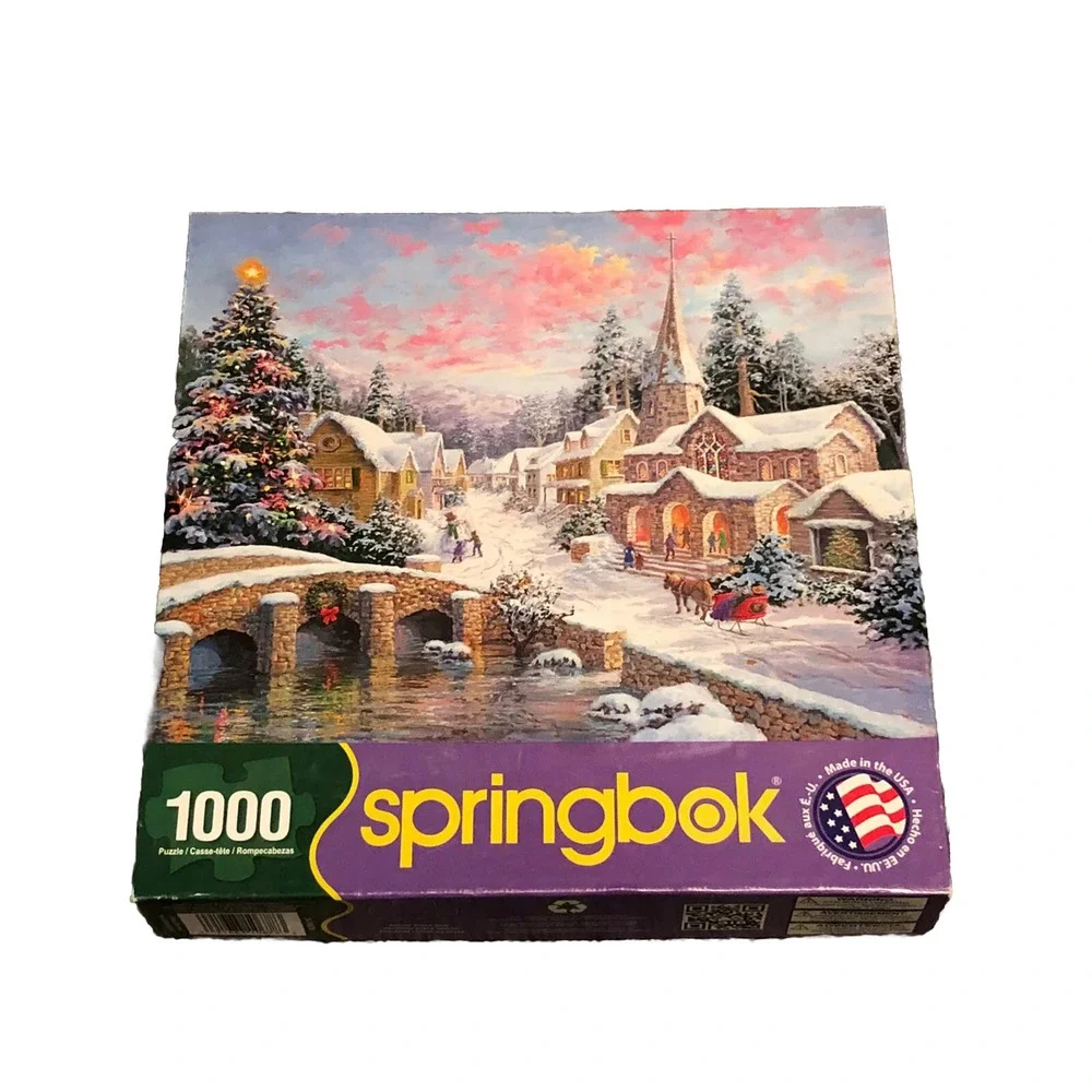 Springbok Puzzle - NEW - Heaven On Earth -  Snow - Town- 1000 pieces - Complete